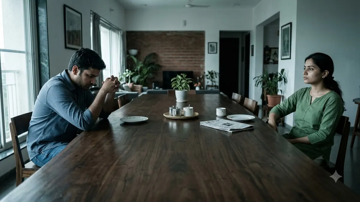 Married couple considering options during a serious marriage problem