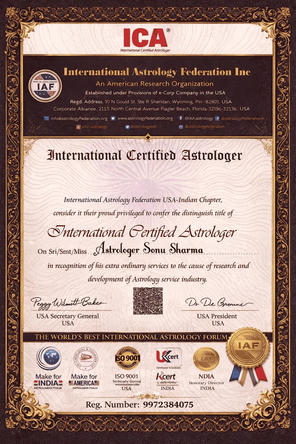 International Certified Astrologer