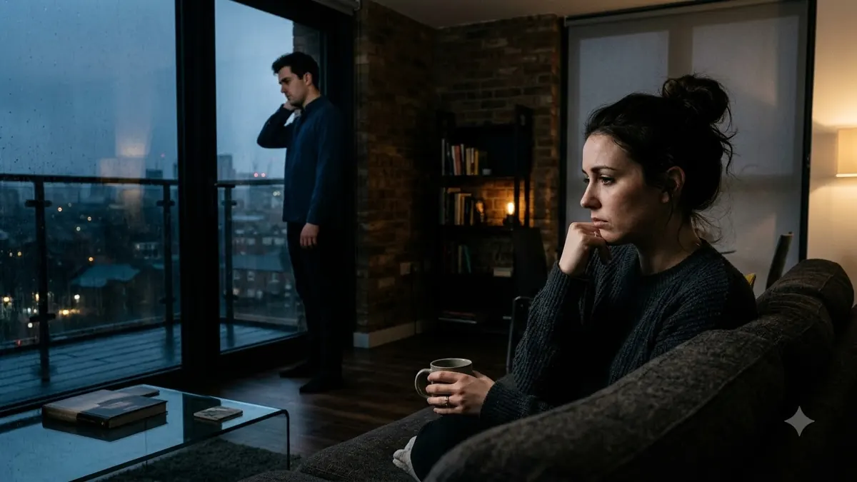 Married couple experiencing a silent disagreement