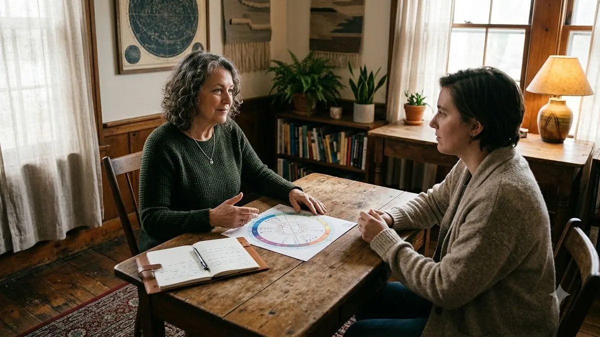 Astrologer giving personalised guidance during a consultation